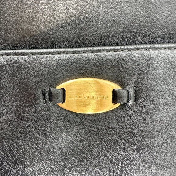 Liz Claiborne Shoulder Bag Black With Gold Accent Elegant and Functional 8x11x3 - Picture 2 of 11